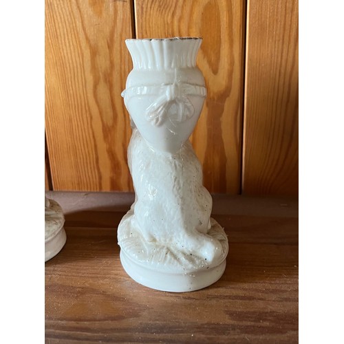 377 - A pair of pottery spill vases modelled as sheep.

This lot is available for in-house shipping