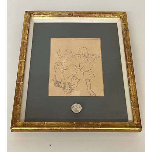 115 - C20th drawing British arist. A pencil study by Stanley Spencer, titled “Study for the Love of Old Me... 