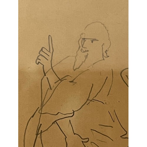 115 - C20th drawing British arist. A pencil study by Stanley Spencer, titled “Study for the Love of Old Me... 