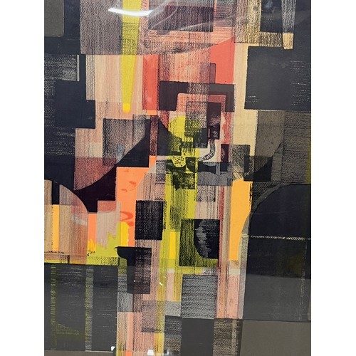 118 - Signed mid century limited edition print of an abstract composition. 28 inches x 21 inches.

This lo... 