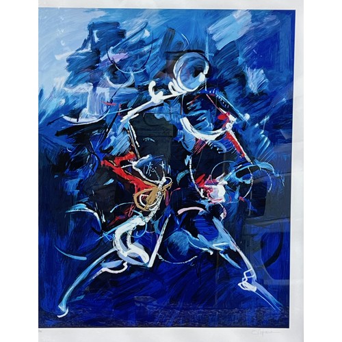 119 - A large signed limited edition contempary art print, painting by American artist “Takara” 105 cm x 1... 