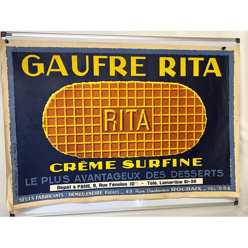 124 - A large Art Deco advertising poster for Rita products, from a french billboard,  119cm x 80.5 cm.

T... 