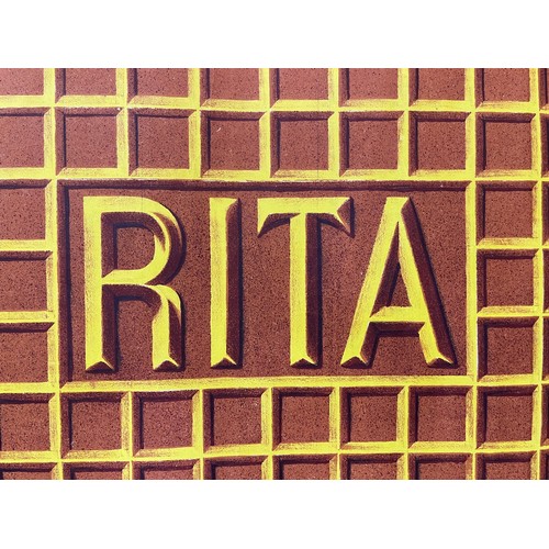 124 - A large Art Deco advertising poster for Rita products, from a french billboard,  119cm x 80.5 cm.

T... 