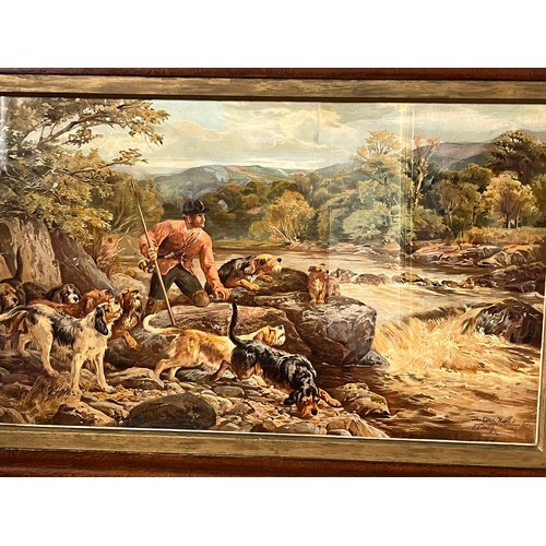 126 - Framed print The Otter Hunt, J S  Noble 1874, 92 cm x 62 cm.

This lot is collection only
