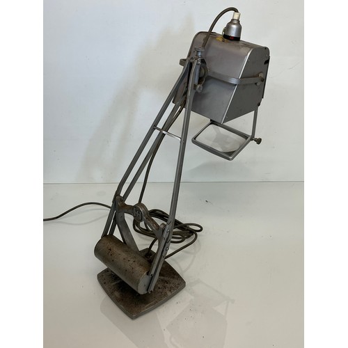 290 - Mid Century designer industrial lighting, a Hadrill Horstman work lamp with foldaway magnifier.

Thi... 