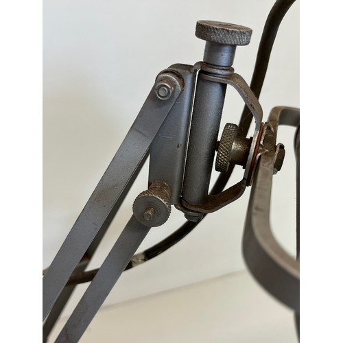 290 - Mid Century designer industrial lighting, a Hadrill Horstman work lamp with foldaway magnifier.

Thi... 