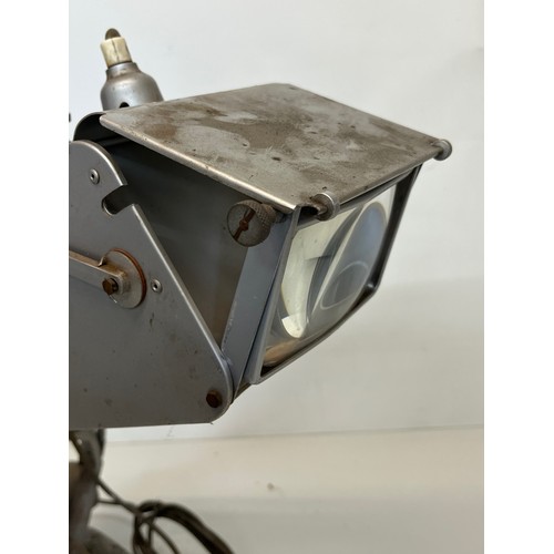 290 - Mid Century designer industrial lighting, a Hadrill Horstman work lamp with foldaway magnifier.

Thi... 