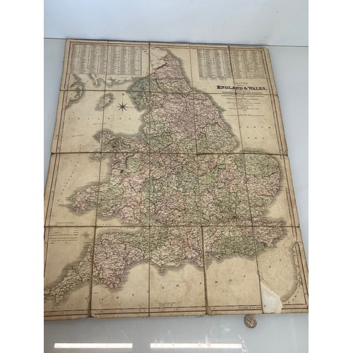 295 - C19th Map and Michelin Travel guides, four regional guide books a micro map of UK and Smiths map of ... 