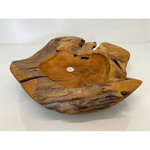 308 - Salvaged timber section, turned into a storage bowl, 40 cm in dia.

This lot is available for in-hou... 