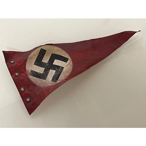 316 - A Nazi party vehicle pennant, given to a British motorcycle team rider competing in the Internationa... 