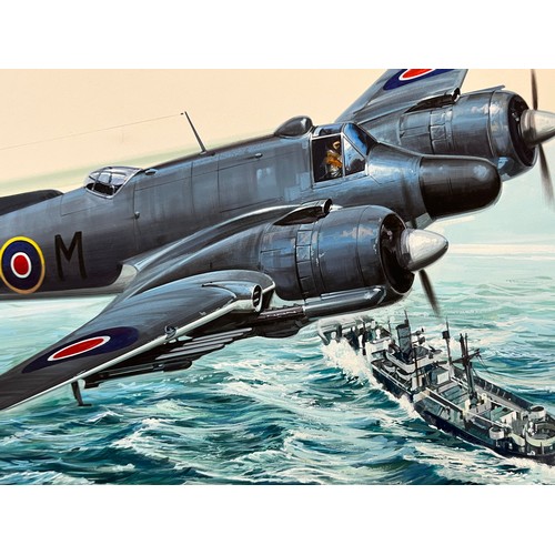 252 - WWII aircraft, british, Matchbox model kit original artwork by Eric Wardel, Royal Air Force, fighter... 