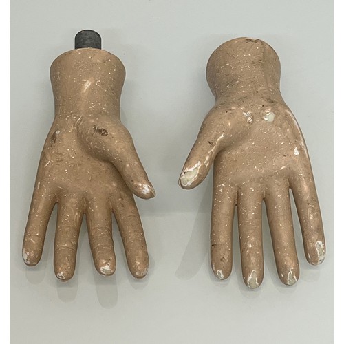 381 - Children’s hands, a pair of manakin body sections, each 17 cm long.

This lot is available for in-ho... 