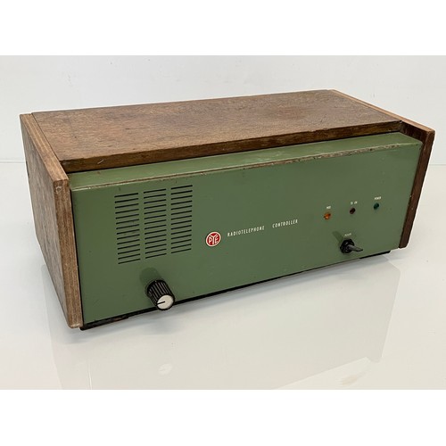 386 - Hi Fi, Radio Ham equipment, a wooden cased PYE branded radio telephone controller. 41 cm x 18 cm x 1... 