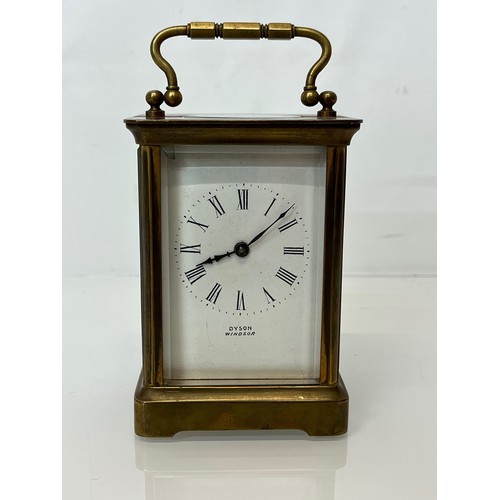 399 - C20th carriage clock, by the Royal Clockmaker, Dyson of Windsor, working.

This lot is available for... 