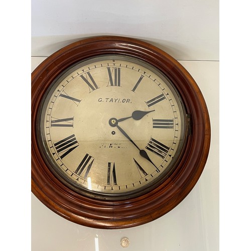 2 - Large 16 inch dial fusee wall clock by Taylors of Fenton. Fully service chain drive movement with pe... 