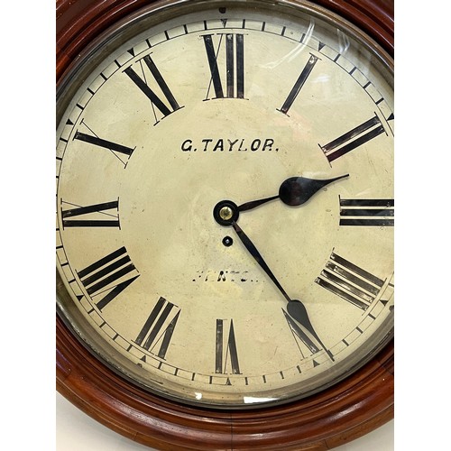 2 - Large 16 inch dial fusee wall clock by Taylors of Fenton. Fully service chain drive movement with pe... 