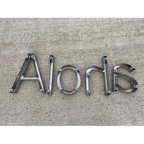 5 - Large signage letters each individually fabricated in Stainless Steel with blind fasteners from the ... 
