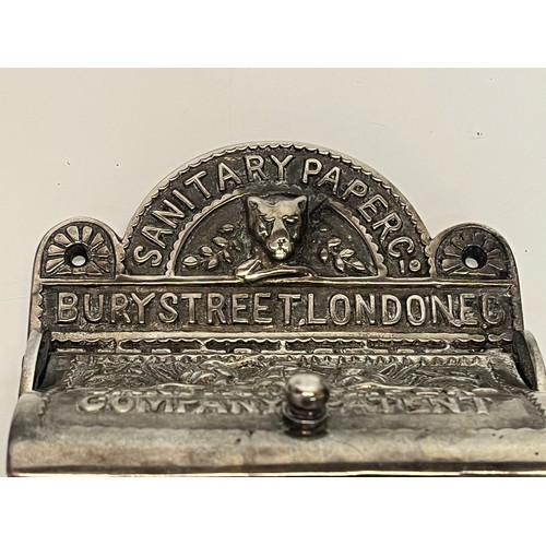 12 - Nickel plated cast iron toilet roll holder. 15 cm high.

This lot is available for in-house shipping