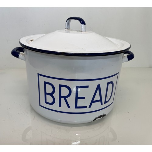 13 - Enamel bread bin 31 cm in diameter.

This lot is available for in-house shipping