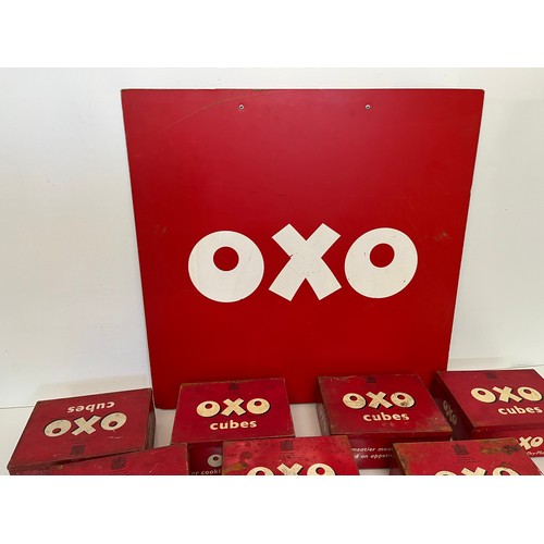 14 - Oxo shop point of sale display sign and a collection of large Oxo tins.

This lot is available for i... 