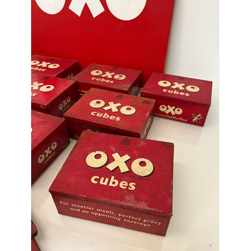 14 - Oxo shop point of sale display sign and a collection of large Oxo tins.

This lot is available for i... 