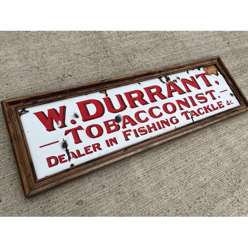 26 - A rare enamel advertising sign. Tobacco and Angling equipment. 137 cm x 56 cm.

This lot is Collecti... 