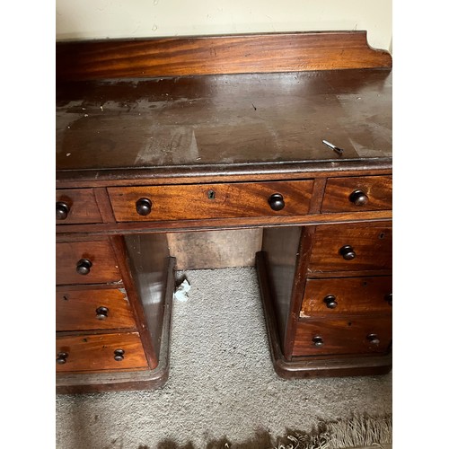 54 - Mahogany knee hole desk.

This lot is collection only.