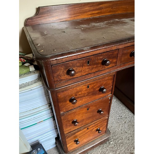 54 - Mahogany knee hole desk.

This lot is collection only.