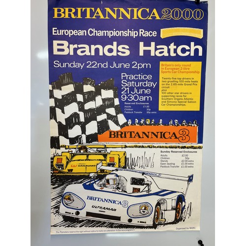 67 - Automobilia, 1970’s motor racing poster sponsored by Encyclopedia Britannica, 75.5 cm x 51 cm.

This... 