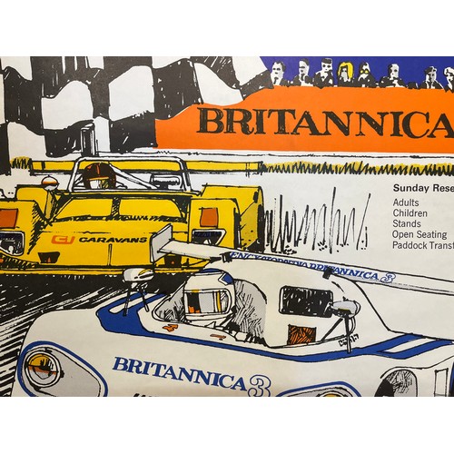 67 - Automobilia, 1970’s motor racing poster sponsored by Encyclopedia Britannica, 75.5 cm x 51 cm.

This... 