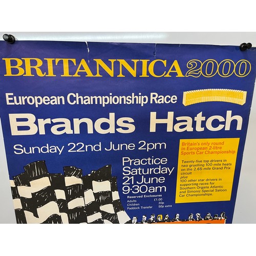 67 - Automobilia, 1970’s motor racing poster sponsored by Encyclopedia Britannica, 75.5 cm x 51 cm.

This... 