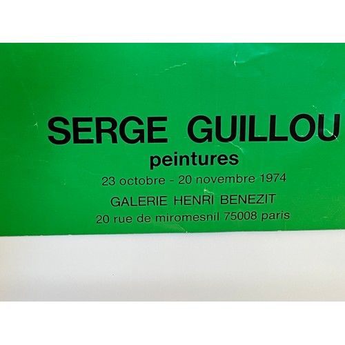 68 - 1974 Parisian Art exhibition poster for work by Serge Guillou, 61.5 cm x 40.5 cm.

This lot is avail... 