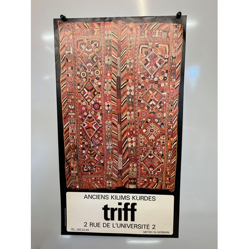 73 - Parisian exhibition poster for Antique Kurdish Kilim rugs, 72 cm x 41 cm.

This lot is available for... 