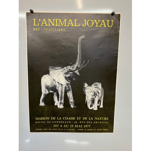 76 - Exhibition poster for L’Animal Joyau in 1977, 67 cm x 47 cm.

This lot is available for in-house shi... 