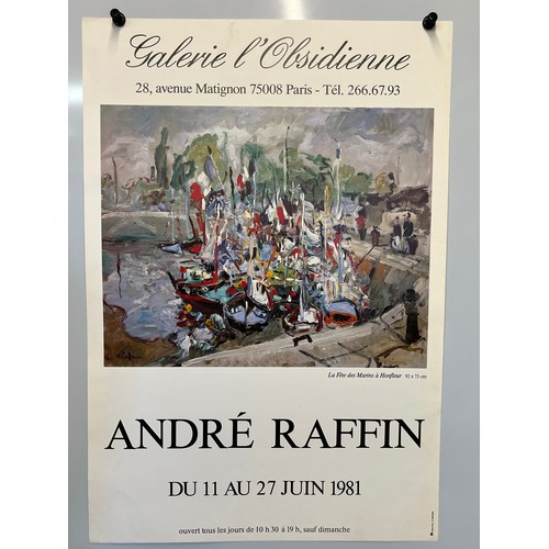 78 - Gallery exhibition poster for the artist Andre Raffin, Paris 1981, 64cm x 44 cm.

This lot is availa... 