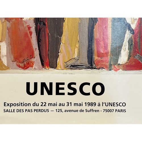 80 - Advertising poster for a 1989 UNESCO sponsored exhibition of  work by Lebanese artist Paul Guiragoss... 
