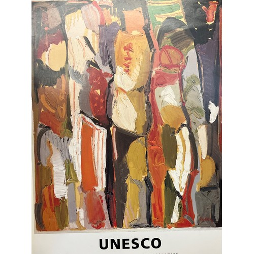 80 - Advertising poster for a 1989 UNESCO sponsored exhibition of  work by Lebanese artist Paul Guiragoss... 