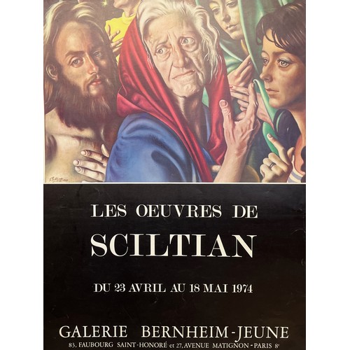 82 - Italian American artist exhibition poster, The Works of  Gregorio Sciltian 1974,  70 cm x 48 cm.

Th... 