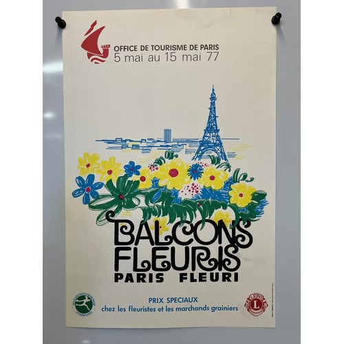 84 - Paris tourist office advertising poster, Flowering Balconies 1977, 60 cm x 40 cm.

This lot is avail... 