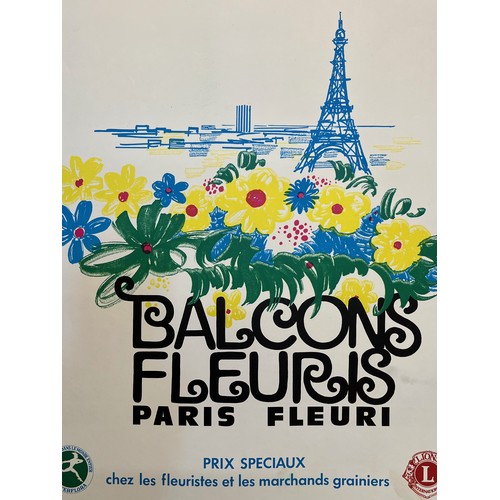 84 - Paris tourist office advertising poster, Flowering Balconies 1977, 60 cm x 40 cm.

This lot is avail... 
