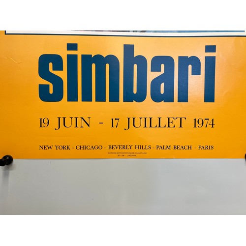 90 - 1974 exhibition poster for Italian artist Nicola Simbai. 65 cm x 44 cm.

This lot is available for i... 