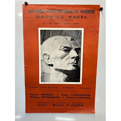 95 - Exhibition poster for the composer and pianist Maurice Ravel, 60 cm x 40 cm.

This lot is available ... 