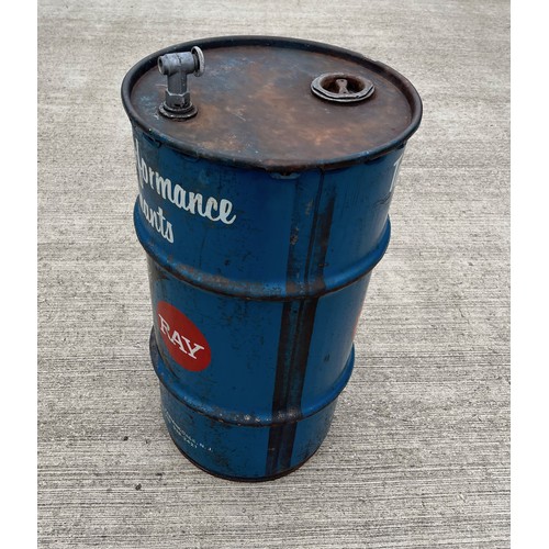 137 - Automobilia, vintage motor car garage large 16 US gallon oil drum for Bel Ray Performance Oils. 37 c... 