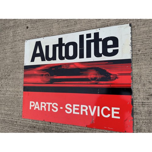 141 - Automobilia, A double sided Ford motor car garage parts sign for Autolite each side illustrated with... 