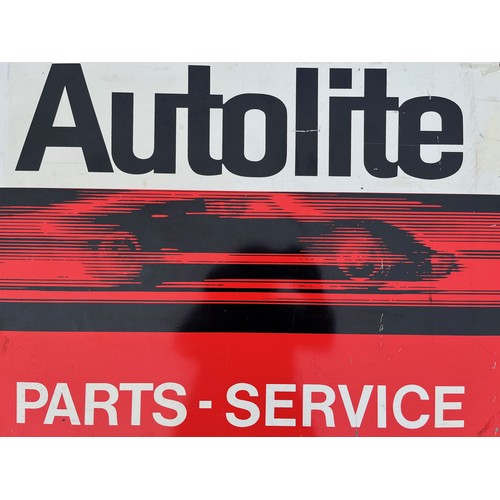 141 - Automobilia, A double sided Ford motor car garage parts sign for Autolite each side illustrated with... 