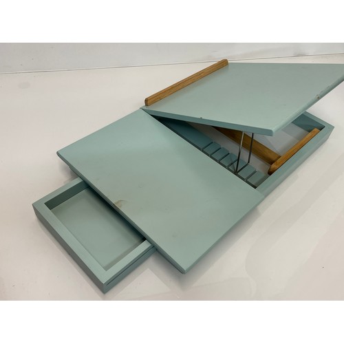 148 - Folding lap table with book rest and drawer section. 33 cm  x 51 cm.

This lot is available for in-h... 