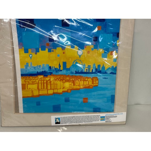 149 - Colourful print of London Docklands scene by Gillian burrows.

This lot is available for in-house sh... 