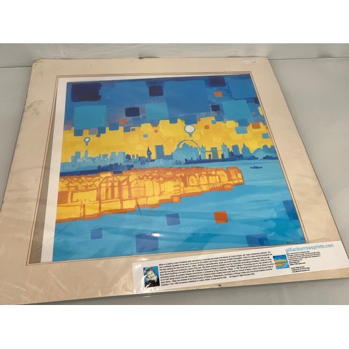 149 - Colourful print of London Docklands scene by Gillian burrows.

This lot is available for in-house sh... 