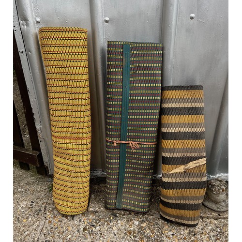 155 - Three vintage woven plastic floor mats.

This lot is collection only