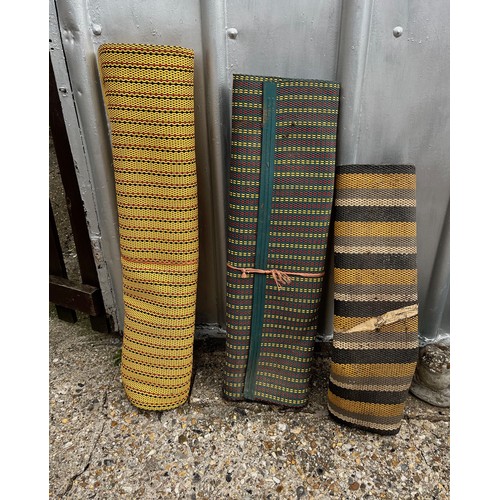 155 - Three vintage woven plastic floor mats.

This lot is collection only